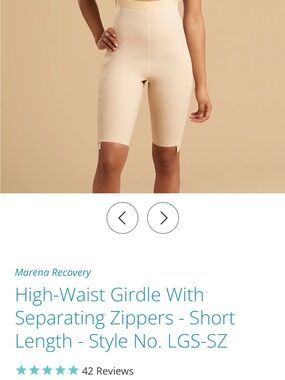 Marena Recovery High-Waist BLACK Shaping Shorts with Separating Zippers
